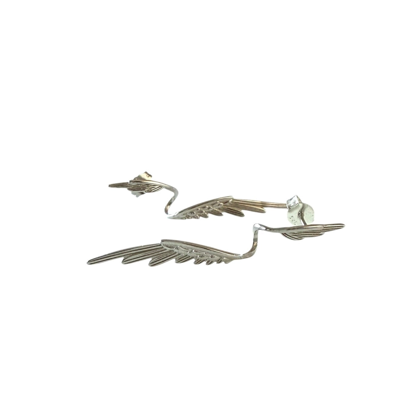 Stainless Steel Silver Wings Earrings