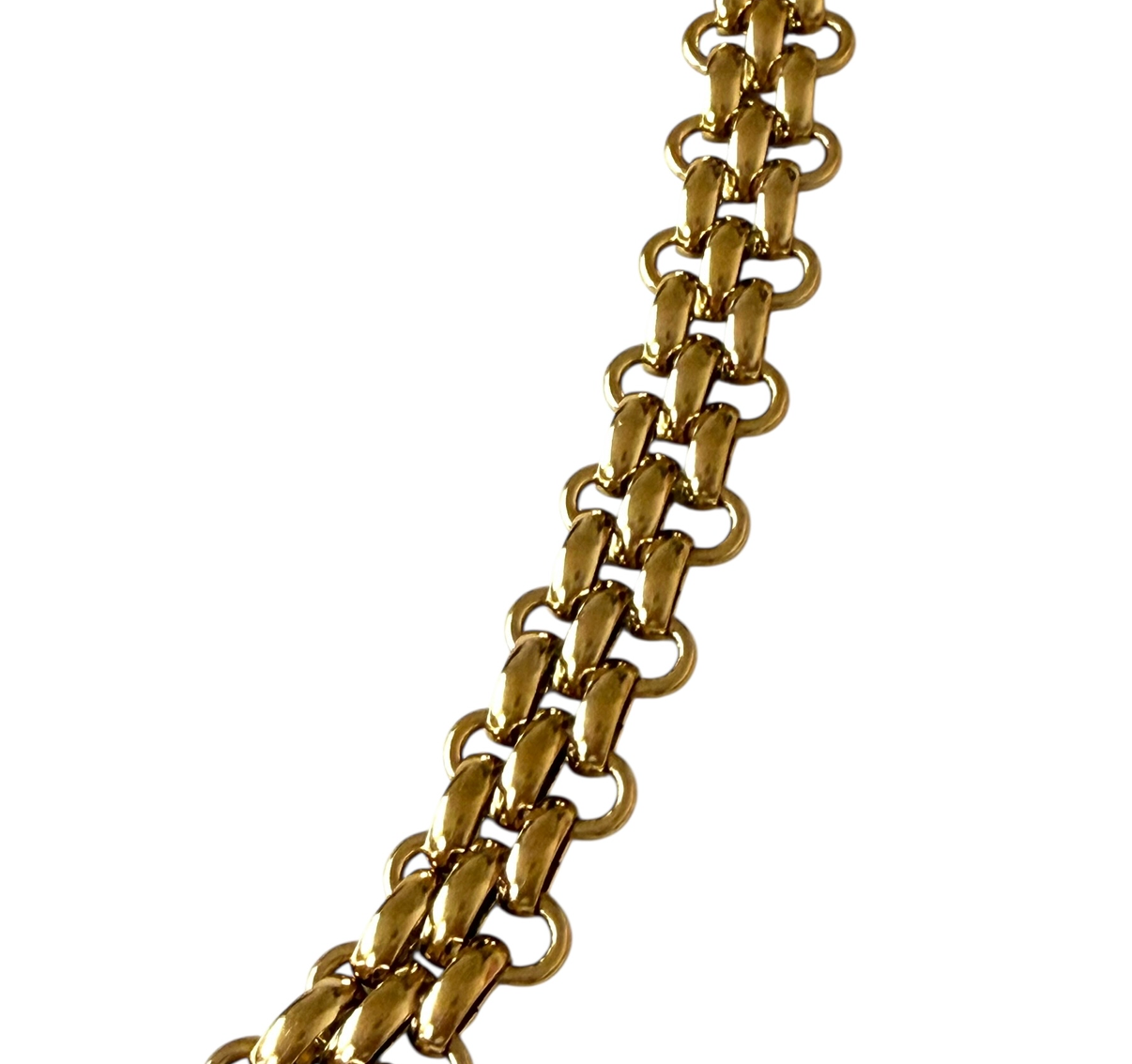18k Gold plated Flat Link Chain Toggle Necklace