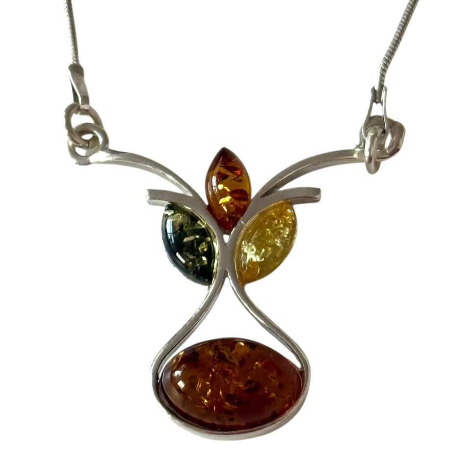 Baltic Amber 925 Sterling Silver Goda Necklace