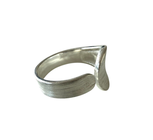 Brushed Stainless Steel Open Statement Ring