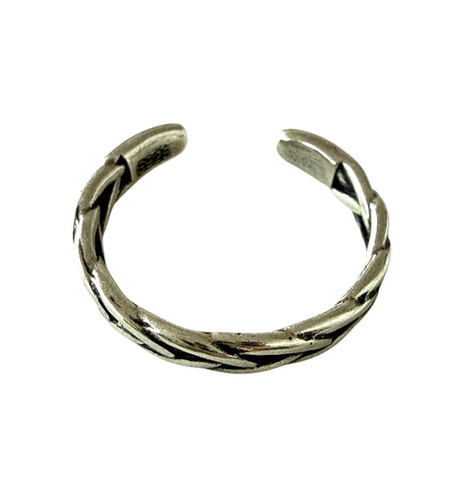 925 Sterling Silver Braided Adjustable Toe / Midi Ring