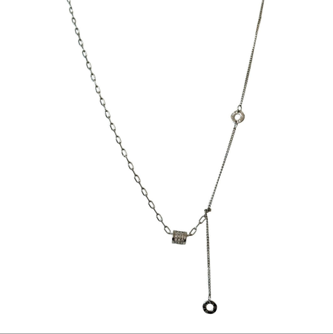 Necklace with a small pendant on a white background