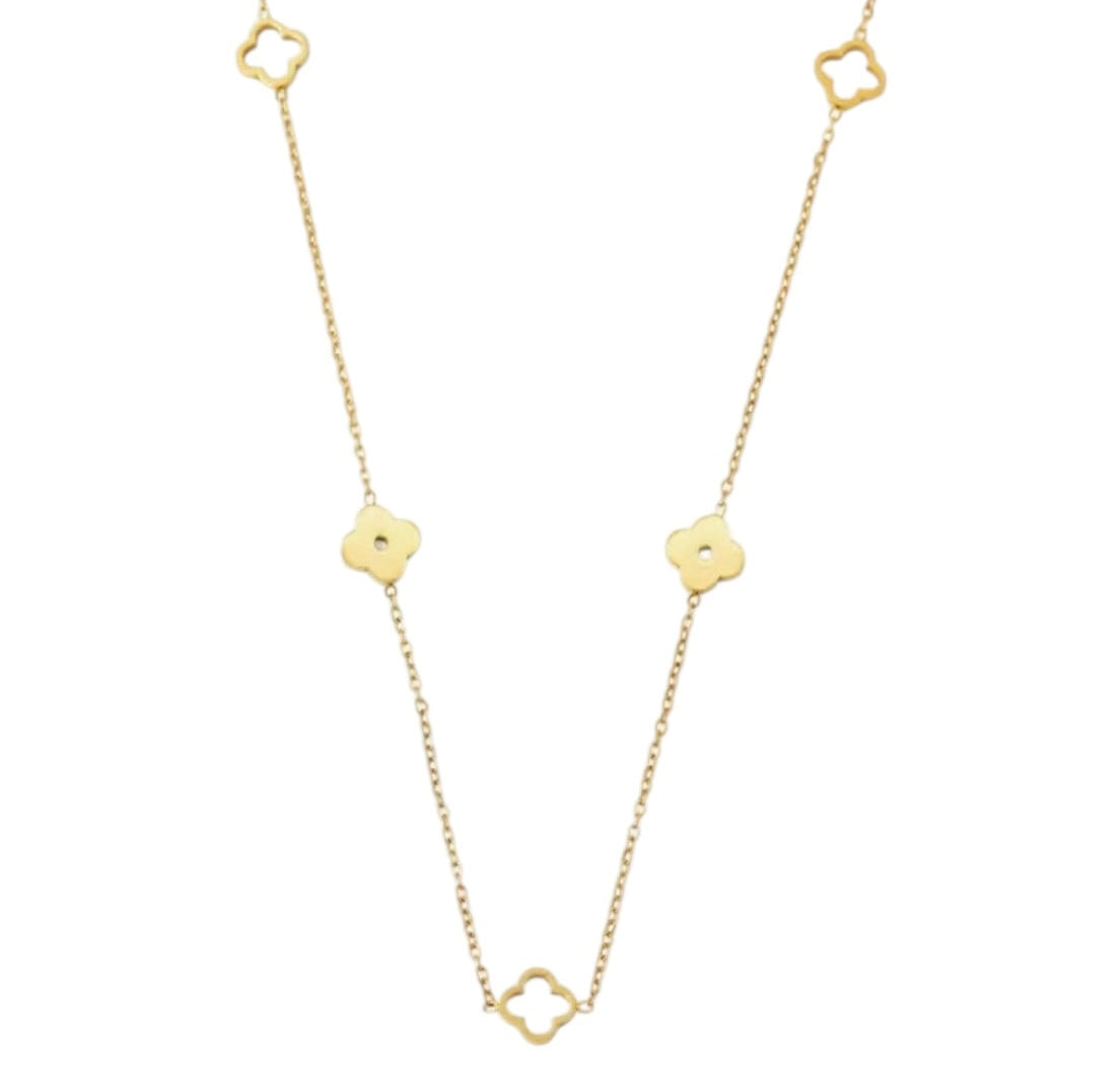 18K Gold Plated Cut-Out Clover Necklace