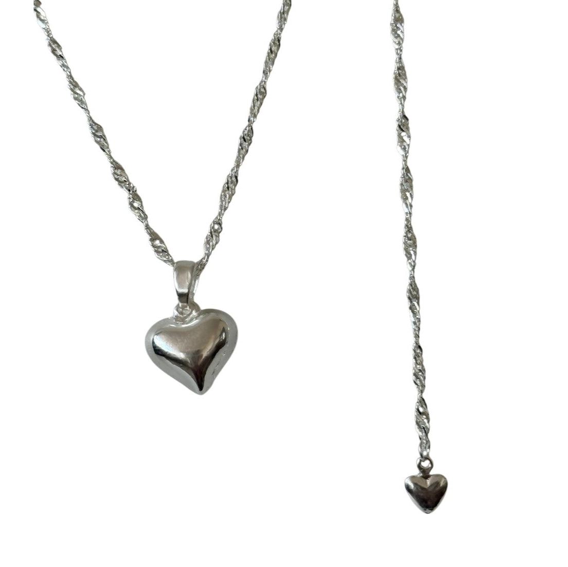 Mila Bonnie Slider Love Heart 925 Sterling Silver Necklace