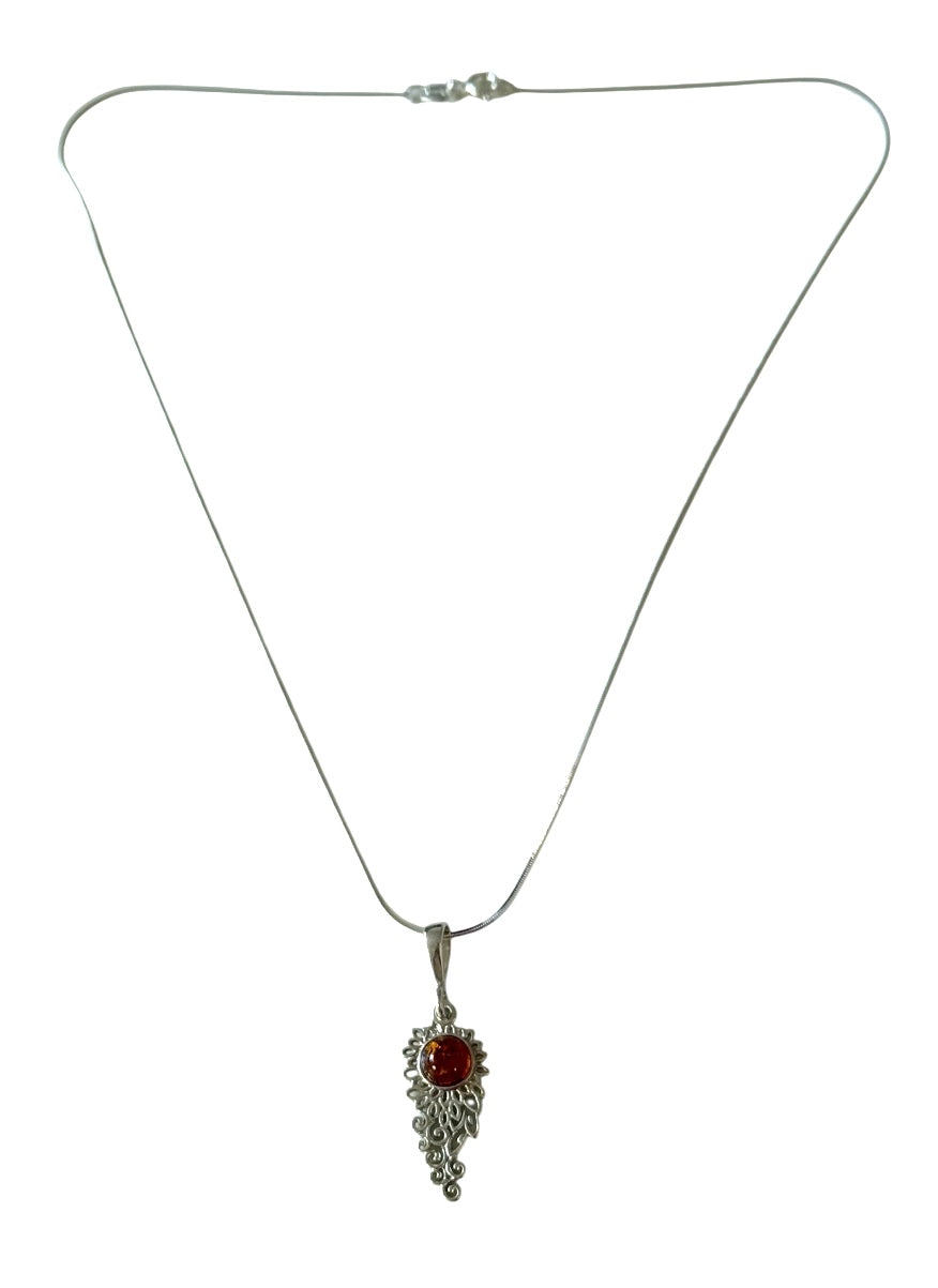 Baltic Amber 925 Sterling Silver Gabija Necklace