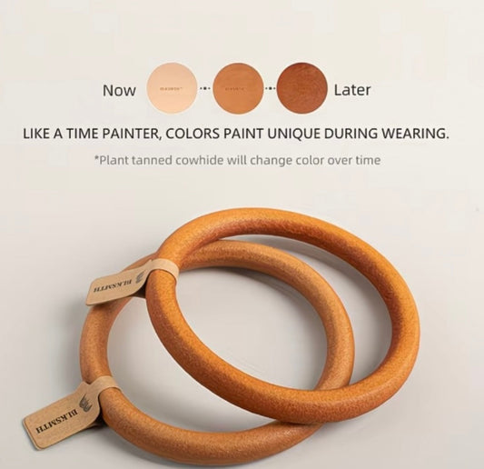 BLKSMTH Natural Cowhide Leather Bangle Bracelet - 6mm