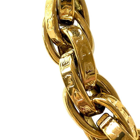 18K Gold Plated Thick HipHop Etched Chain Bracelet