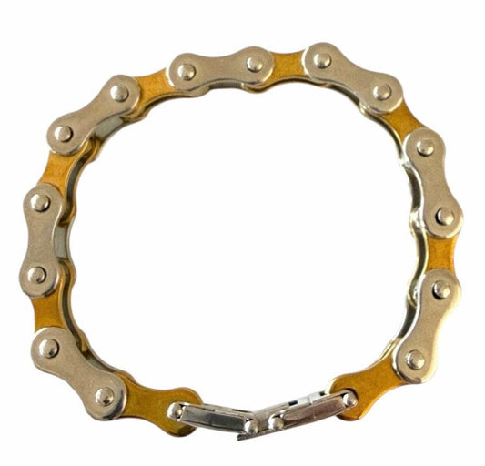 Men’s Gold Plated & Steel Heavyweight Mechanical Link Bracelet