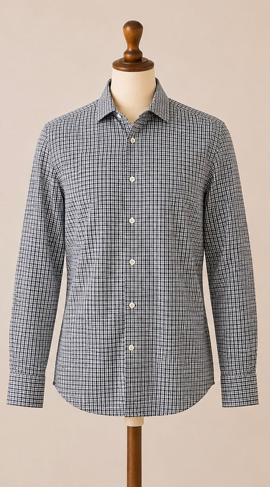 Charles Tyrwhitt Men’s Shirt | 15½/35 | Slim Fit | Navy & White Check