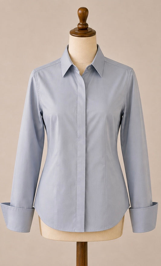 Charles Tyrwhitt Women’s Pale Blue Cufflink Shirt | UK 14