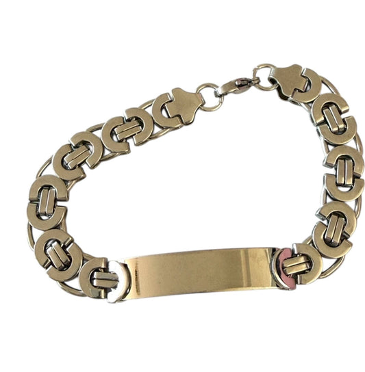 Men’s Stainless Steel Geometrical ID Link Bracelet