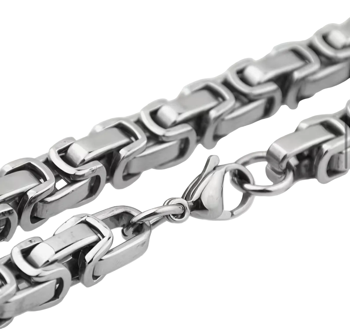 Men’s Stainless Steel Cuban Square Link Necklace
