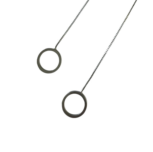 Stainless Steel Threader Hoop Earrings