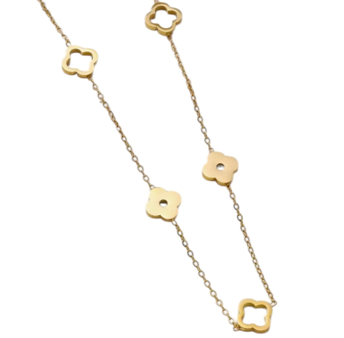 18K Gold Plated Cut-Out Clover Necklace