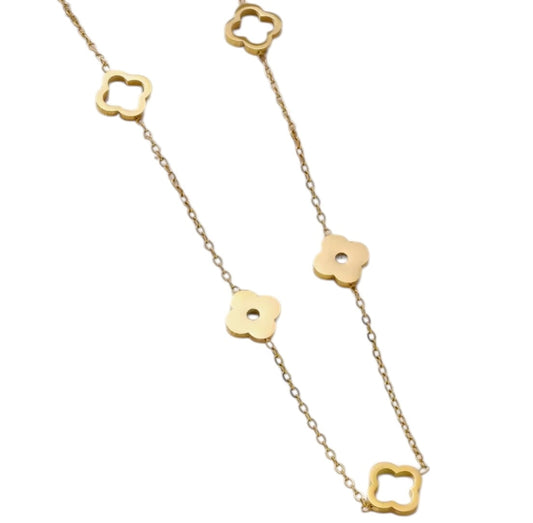 18K Gold Plated Cut-Out Clover Necklace