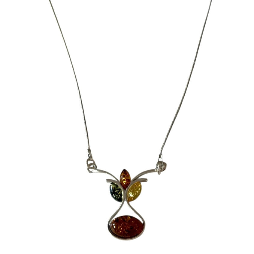 Baltic Amber 925 Sterling Silver Goda Necklace