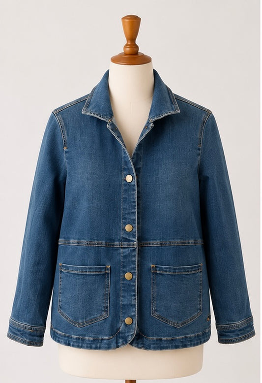 Joules Imogen Denim Jacket | Mid Blue | UK 12