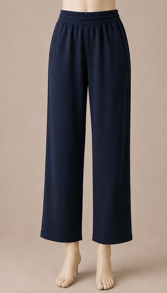 Crew Clothing Company Sport Wide Leg Trousers | Size M | Navy | Tall Length