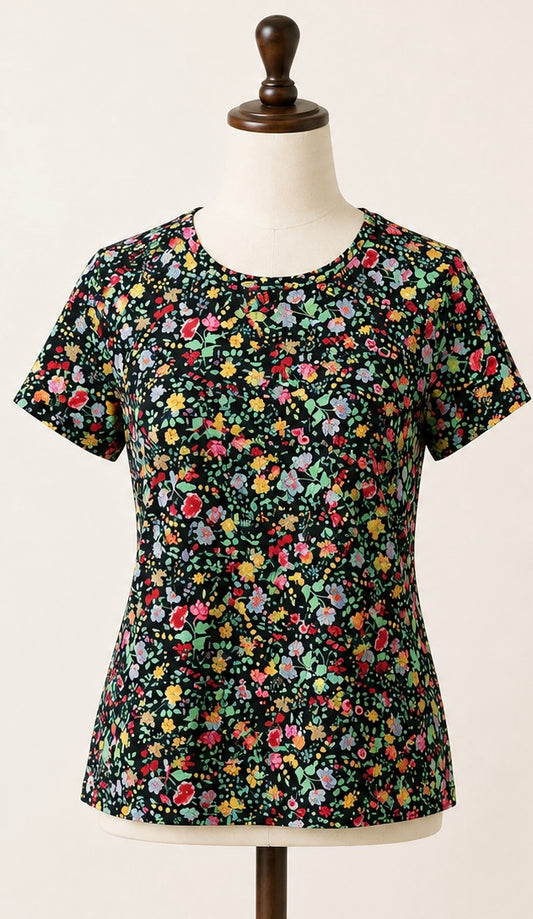 Crew Clothing Company Floral Short Sleeve Top | Size 8