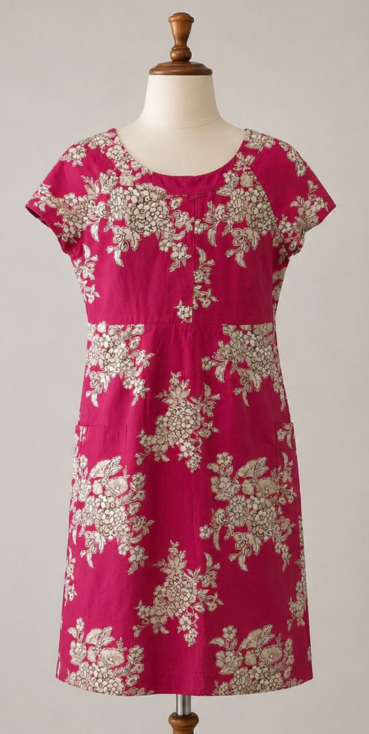 Joules Macie Floral Shift Dress | Pink Bouquet | UK 12