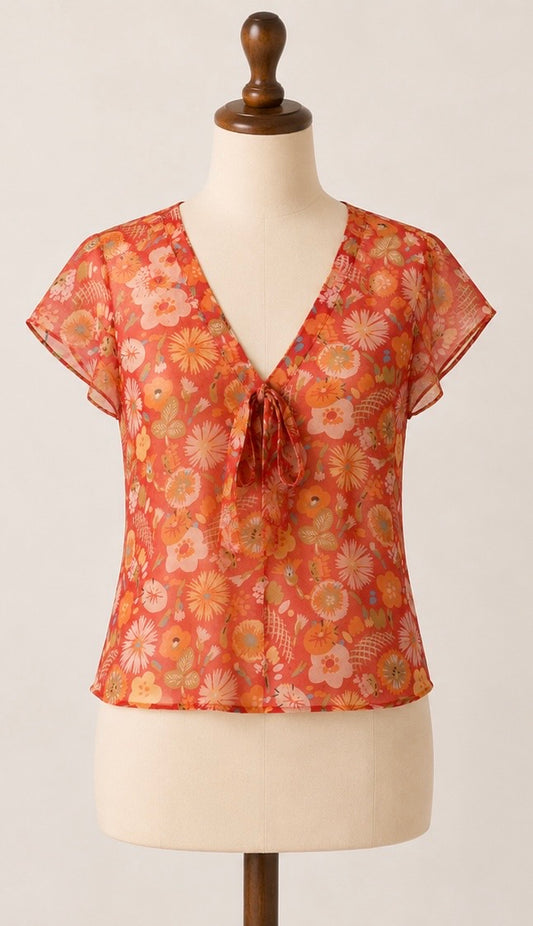 Laura Ashley 100% Silk Floral Blouse | UK 14