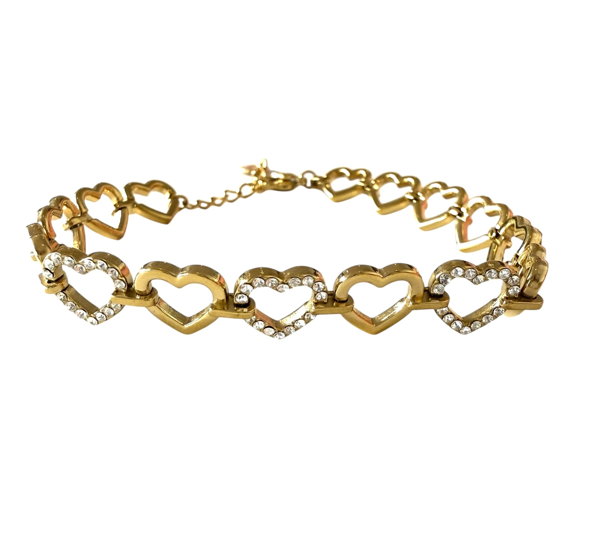 18k Gold Plated A Million Love hearts Sparkle Bracelet