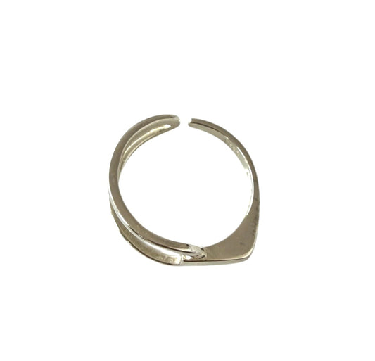 925 Sterling Silver Twisted Open Adjustable Ring