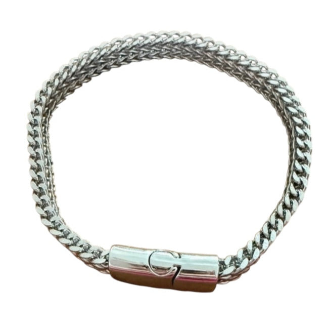Barnaby George Stainless Steel Italian Flat Link Chain Bracelet