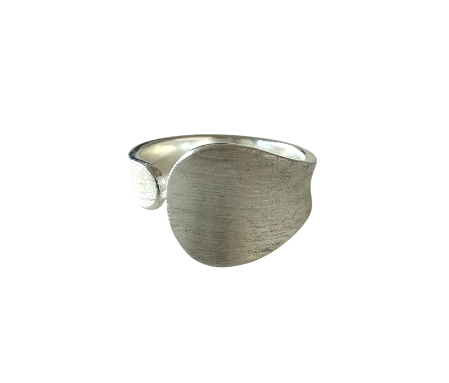Brushed Stainless Steel Open Statement Ring