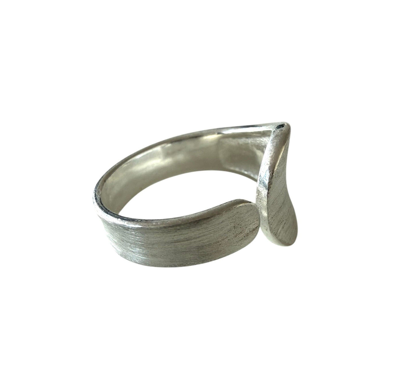 Brushed Stainless Steel Open Statement Ring