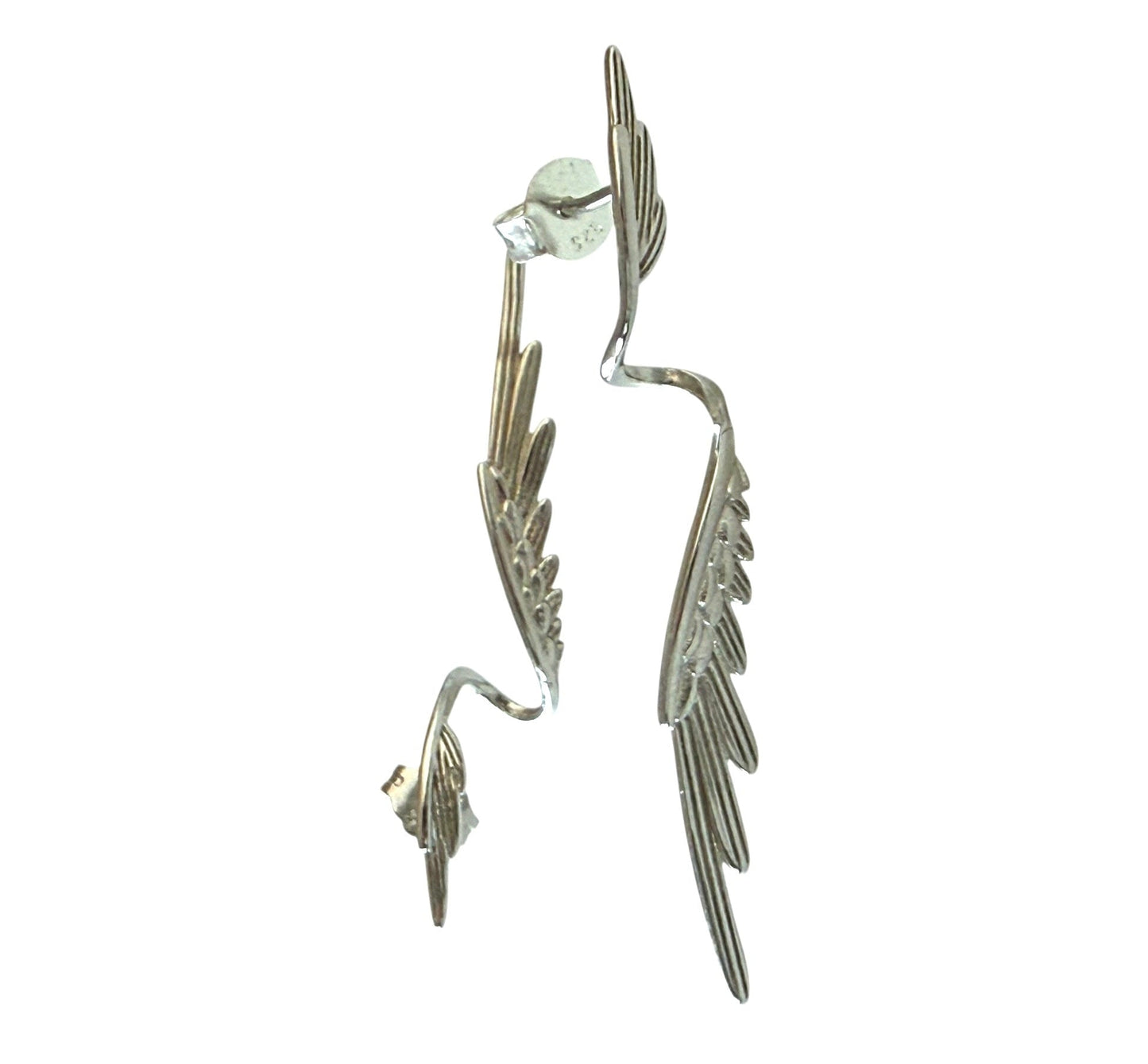Stainless Steel Silver Wings Earrings