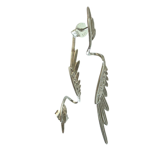 Stainless Steel Silver Wings Earrings