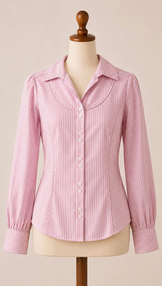 Crew Clothing Co. Women’s Shirt | UK 12 | Pink & White Stripe