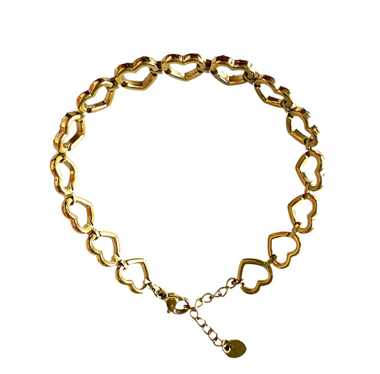 18k Gold Plated A Million Love hearts Sparkle Bracelet