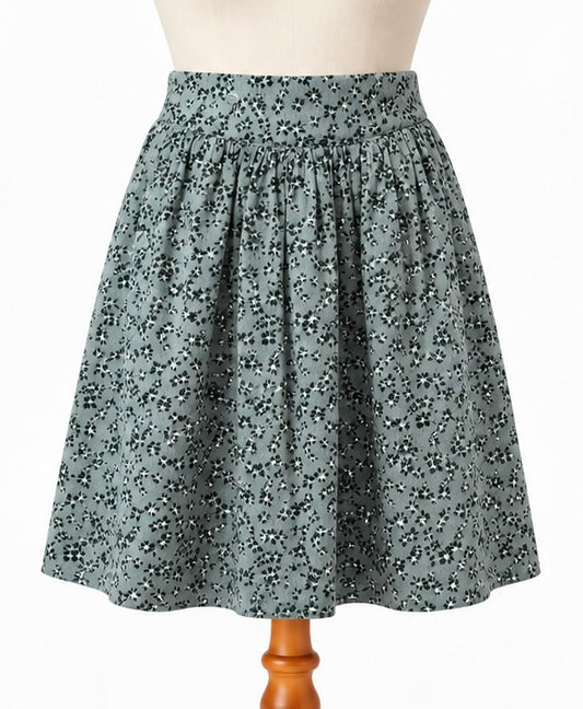 Brakeburn Ladies Floral Needlecord-Feel Skirt | UK 12