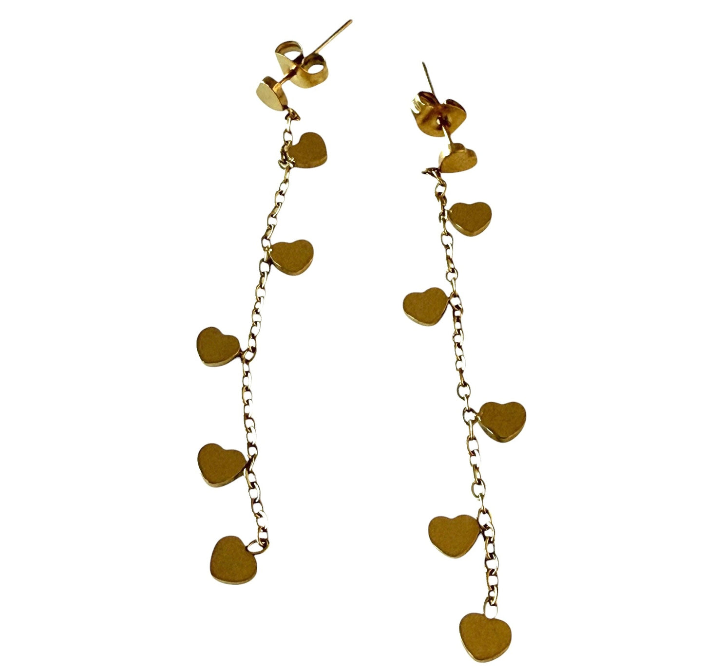 18K Gold Plated Hearts of Gold Drop Earrings