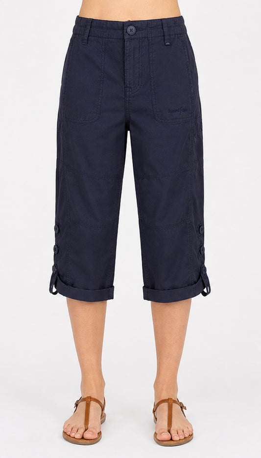 Weird Fish Navy Cargo Capri Trousers | Size 10