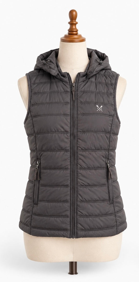 Crew Clothing Company Quilted Gilet | UK 8 | Charcoal Grey