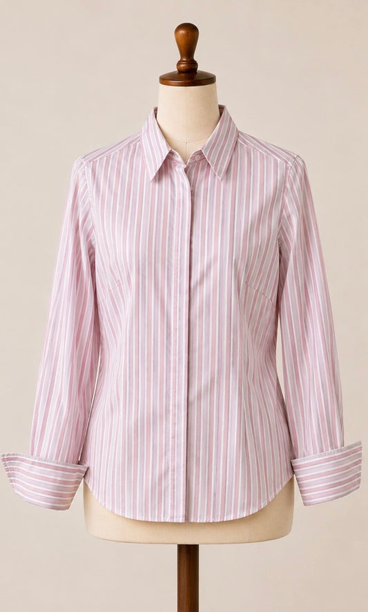 Charles Tyrwhitt Women’s Shirt | UK 14 | Pink & White Stripe