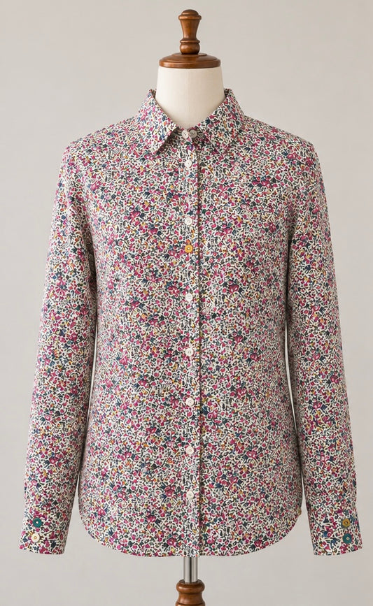 Joules Super-Duper Shirt | Liberty Style Floral Print | 100% Cotton | UK 12