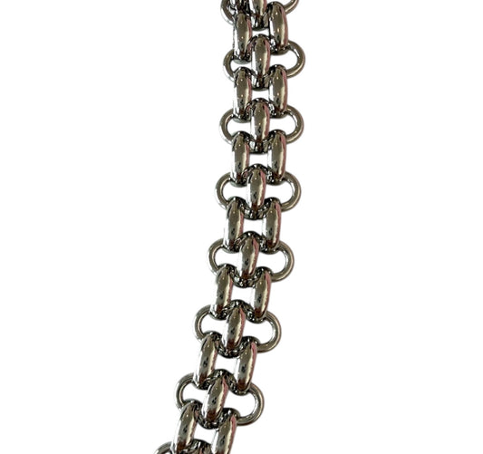 Stainless Steel Flat Link Chain Toggle Necklace