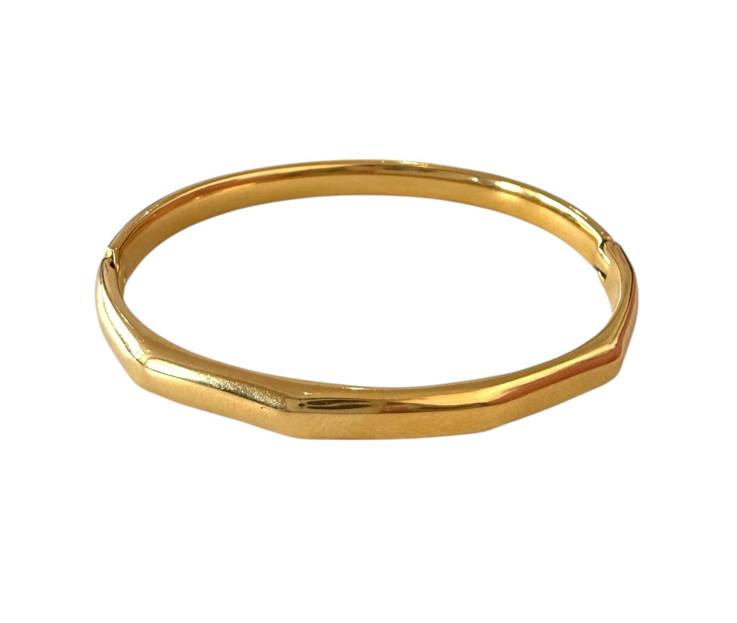 18k Gold Plated Shaped Clasp Bangle Bracelet