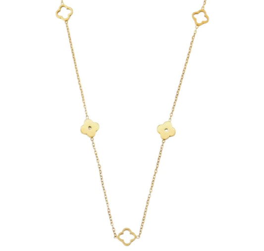 18K Gold Plated Cut-Out Clover Necklace