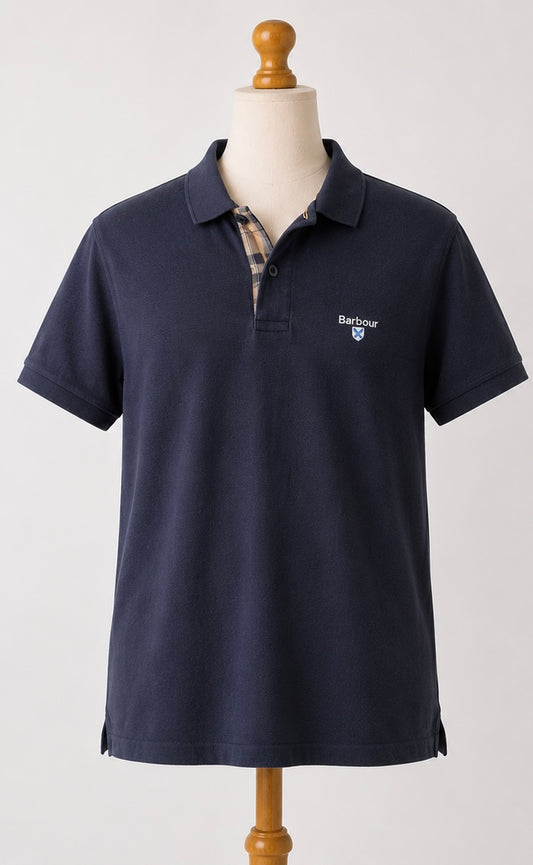 Barbour Men’s Polo Shirt | Navy | Large | 100% Cotton