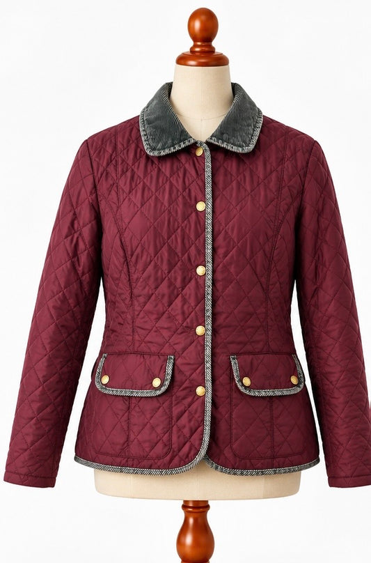 Barbour Vintage Quilt Jacket | Burgundy | UK 10
