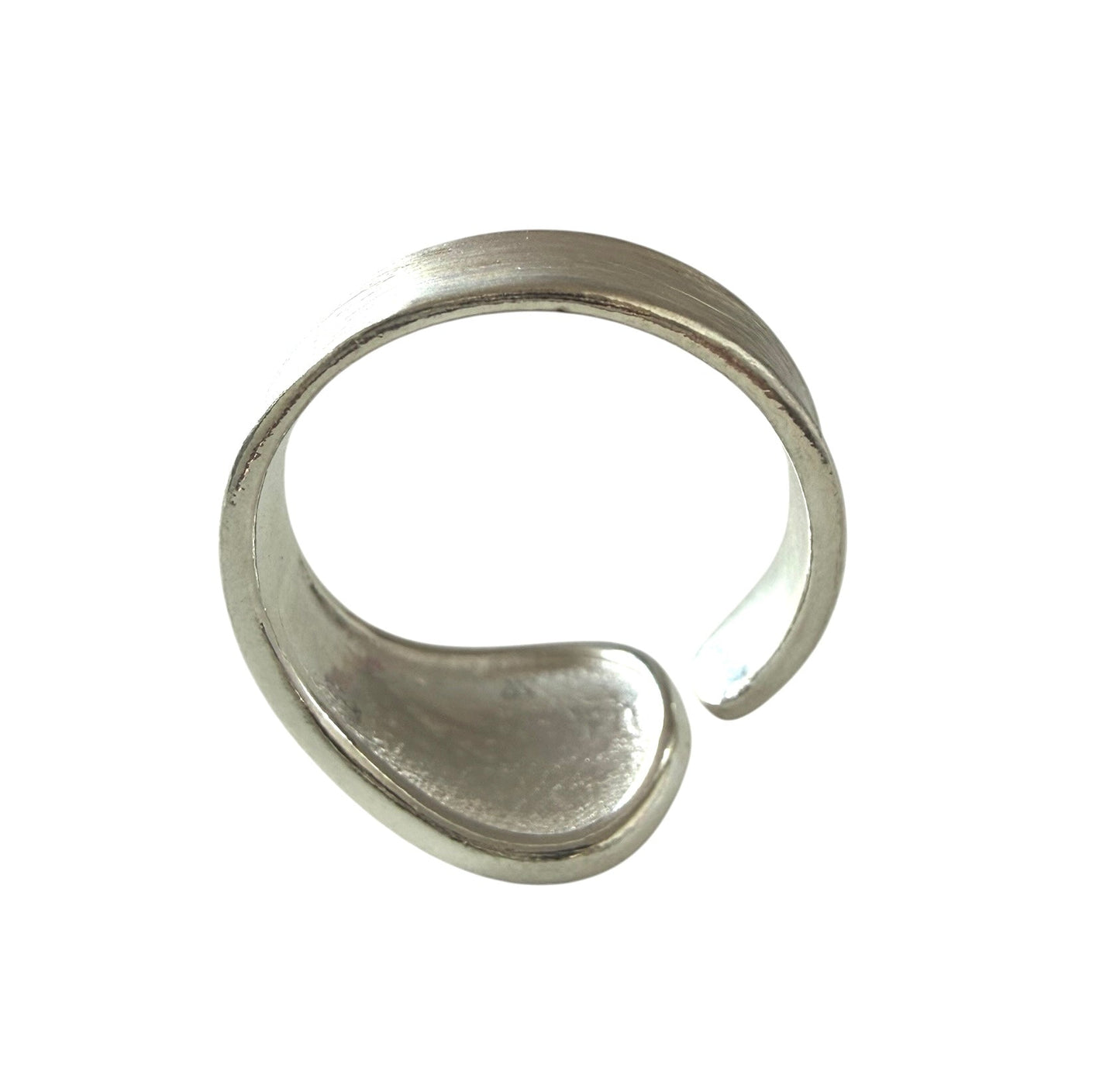 Brushed Stainless Steel Open Statement Ring