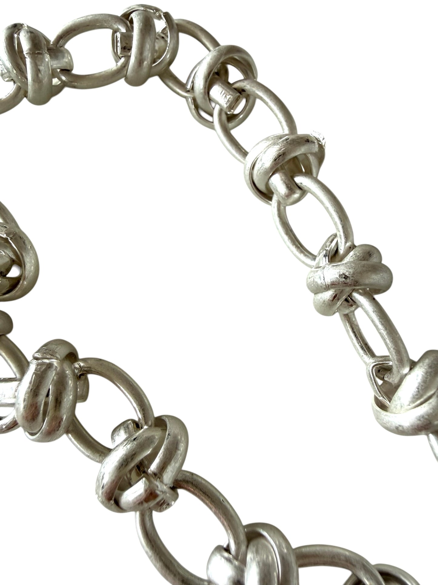 Statement Silver Tone Large Heart Pendant Necklace