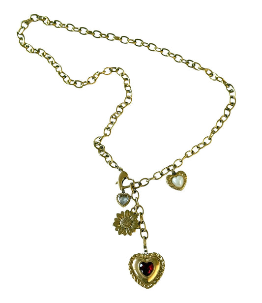 18k Gold Plated Heart Charm Adjustable Necklace