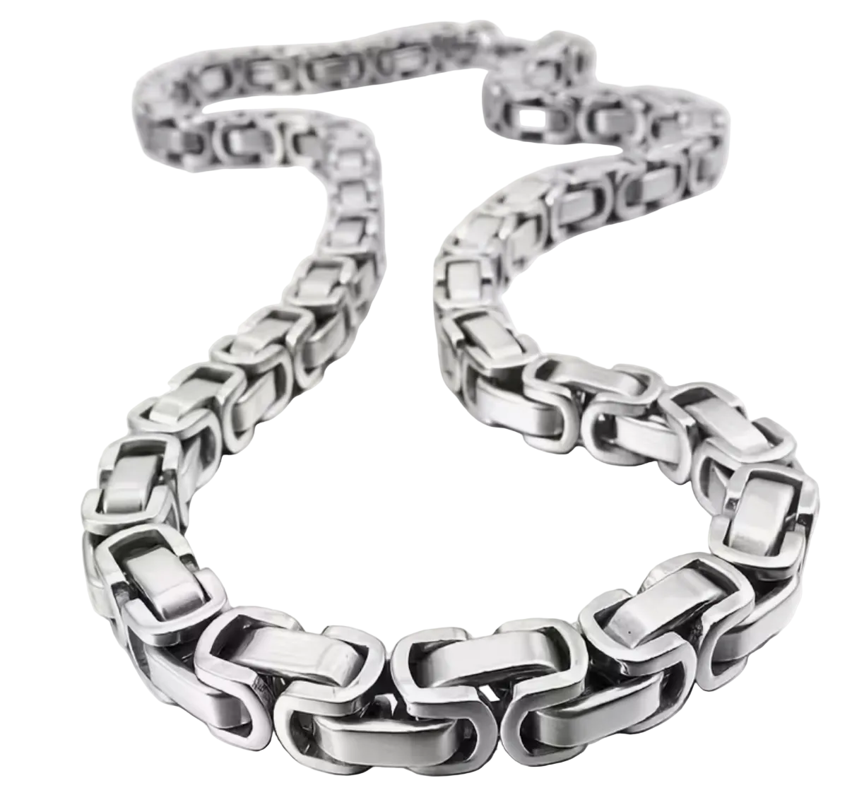 Men’s Stainless Steel Cuban Square Link Necklace