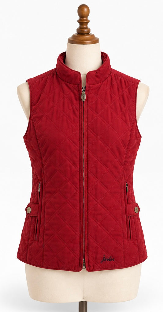 Joules Quilted Gilet | UK 12 | Regal Red